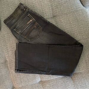 Mavi Martin Men Jeans Straight Mid Rise Washed Black 32/34